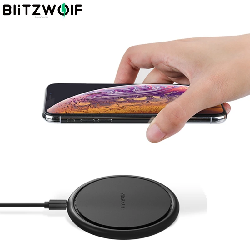 

BlitzWolf Qi 10W 7.5W 5W Fast Charging Wireless Universal Charger 9V For iPhone 8 Plus X XS MAX For Samsung Note 9 S9 For Huawei