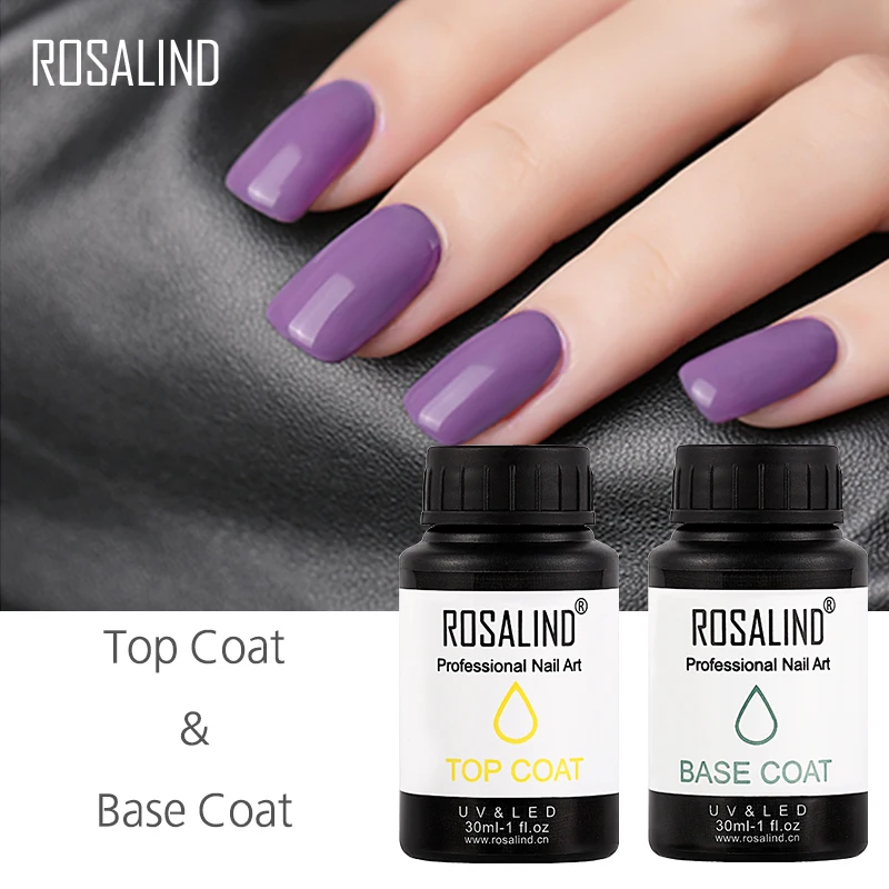 

ROSALIND Multi-Use Top & Base Coat 30ml Nail Primer Gel for Manicure Nail Varnishes Need UV soak-off Nail Art Gel Polish
