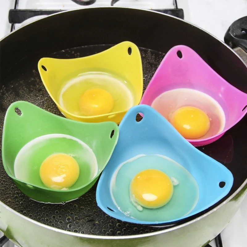 Household Silicone Egg Cooker Non-Toxic High Temperature Resistant Boiled Egg Packer For Ovens Microwave Random Color