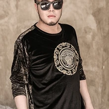 Осенне-зимняя обувь мужская добавить удобрения свободная футболка длинные рукава футболка жира большой бархат рубашка утолщение повседневные платья d999