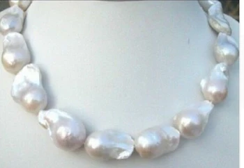 

CLASSIC RAHE HUGE 16-22MM SOUTH SEA WHITE BAROQUE PEARL NECKLACE18" jewelry Quartz Crystal Women Wedding Fine Factory direct