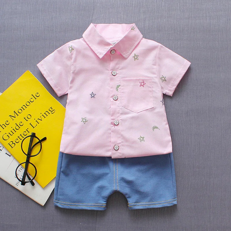 

BibiCola Summer Baby Boy Clothing Set Cartoon Short Sleeve Tops T-shirt+ Pants 2pcs set Bebe clothes