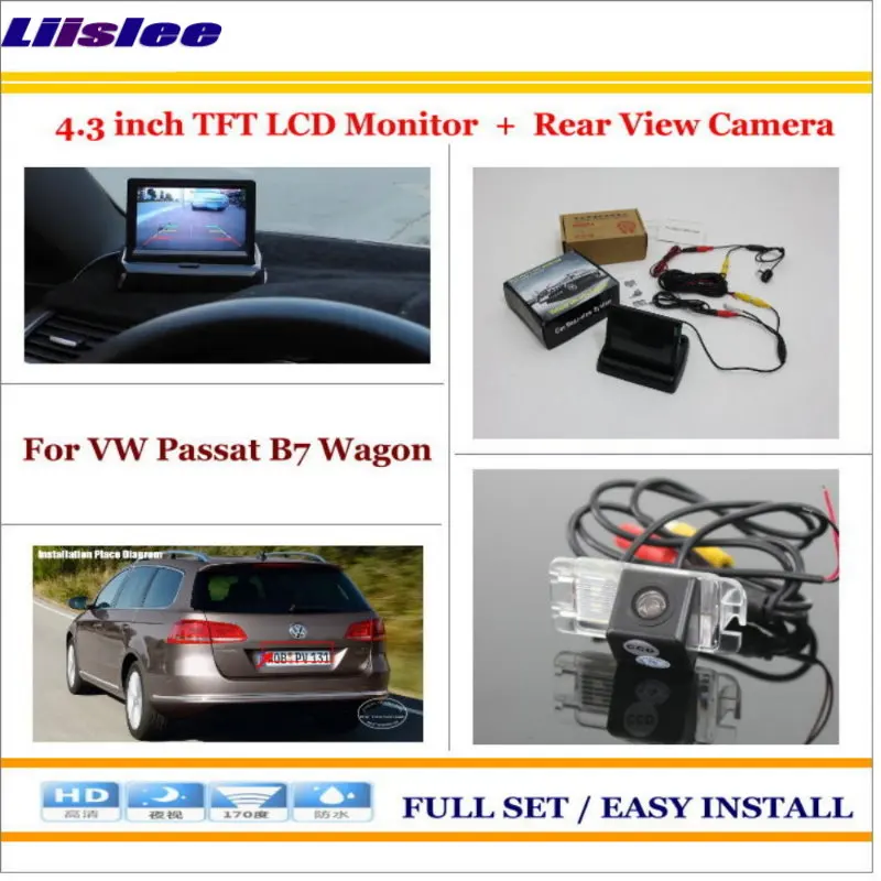 

Auto Rear View Camera Back Up + 4.3" LCD Monitor = 2 in 1 Parking Assistance System - For Volkswagen VW Passat B7 Wagon