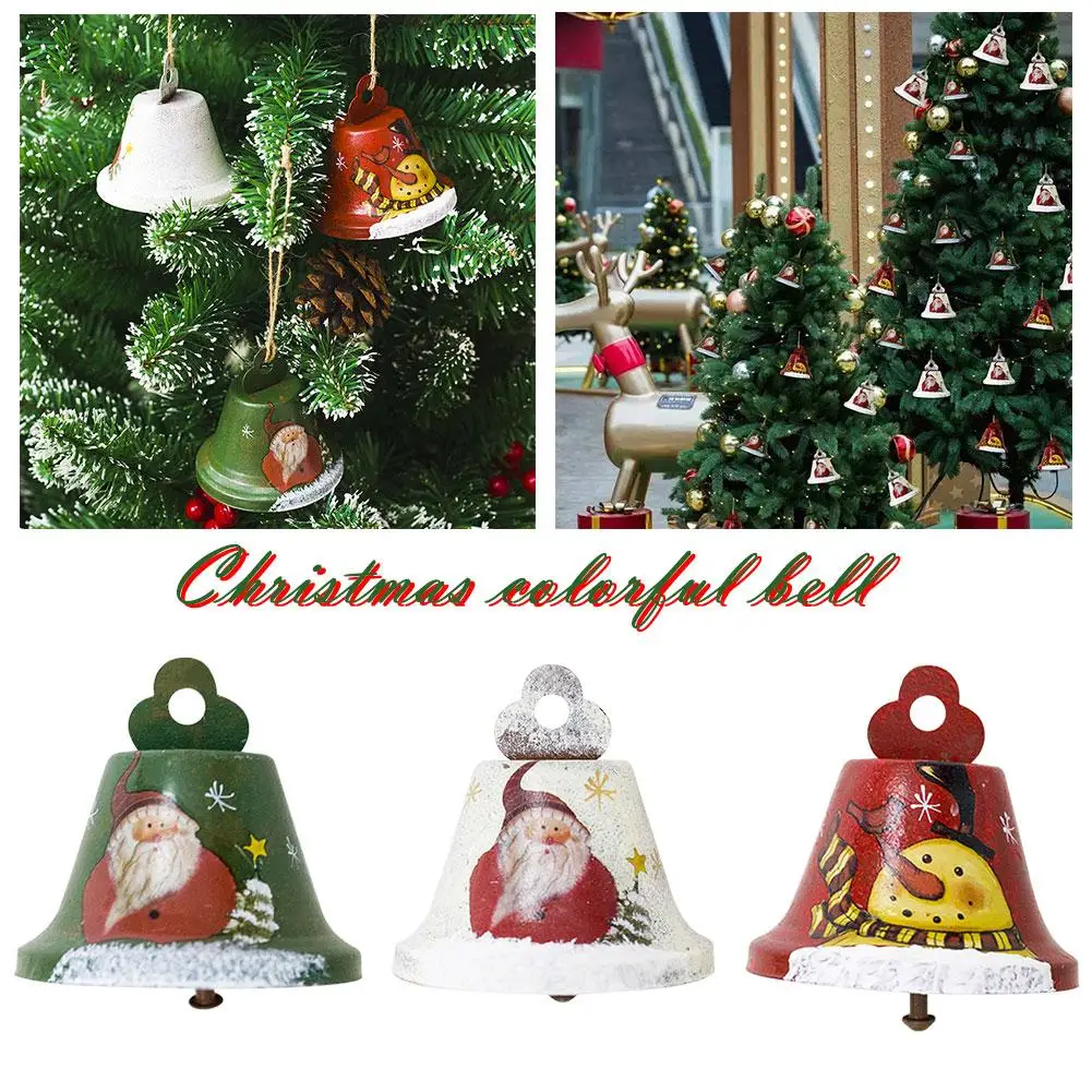 Christmas Bells Iron Innovative Painted Bells Hanging Christmas
