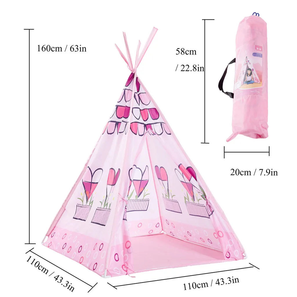 Детские палатки Teepee детский игровой домик хлопковая кровать тент навес складная