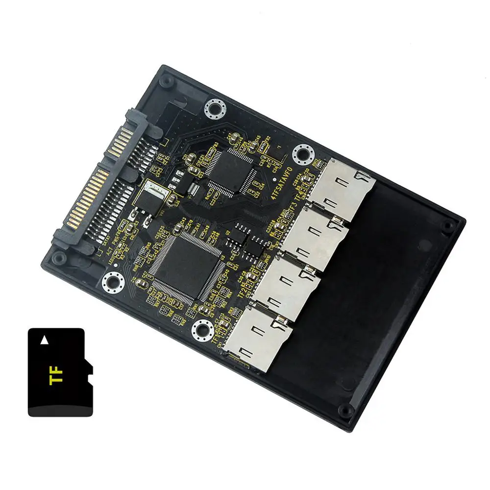 Бесплатная доставка новинка 4 Micro SD TF карты на 22 контактный адаптер SATA корпус для