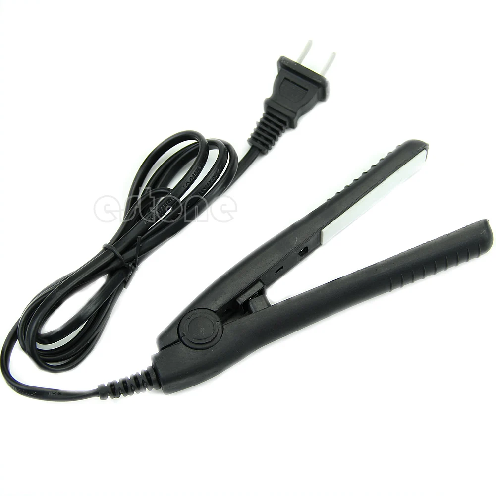 

Hot Mini Portable Black Pink Blue Ceramic Iron Hair Straightener Curler