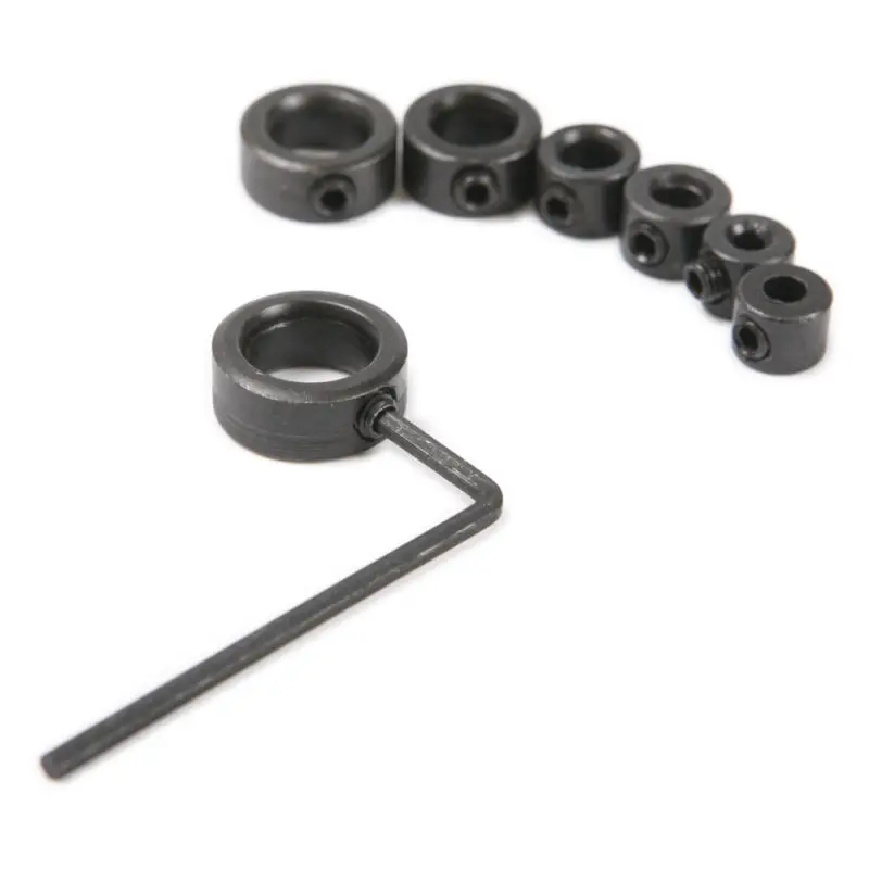 7pcs Drill Depth Stop Collars & Hex Wrench For Drill Bits Consistent