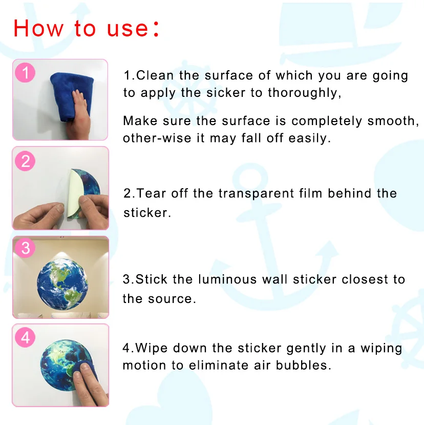 30cm Luminous Planets DIY Wall Sticker Removable PVC Luminous Planet Glow In The Dark Wall Stickers Kids Room Decoration