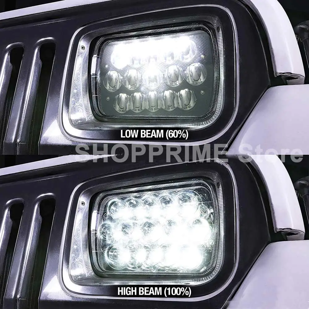 Новая квадратная пара 7x6 светодиодный головной светильник s H4 светильник для Jeep Wrangler YJ Cherokee Comanche 5x" светодиодный квадратный головной светильник s светодиодный рабочий светильник