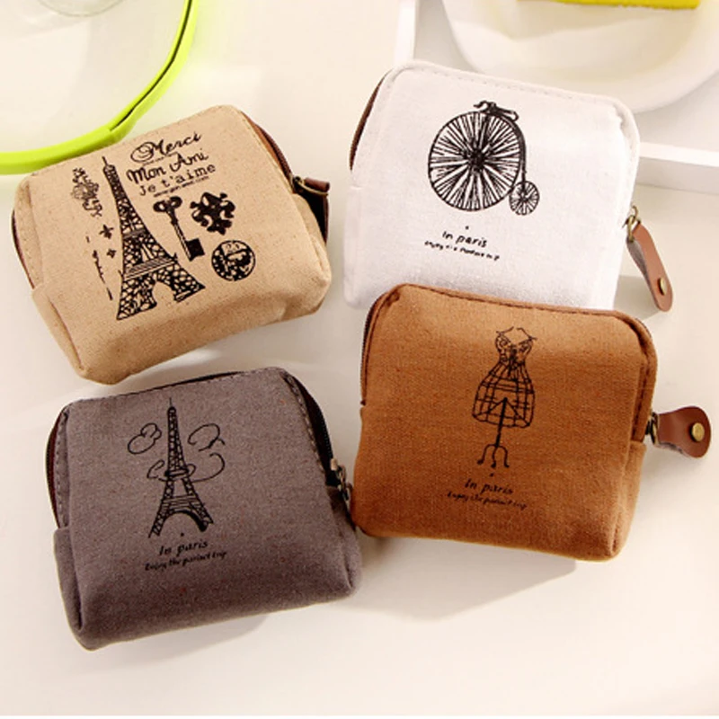 Litthing Coin font b Purses b font Restoring Ancient Ways Paris Memory Canvas Coin font b