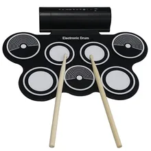 KONIX Portable Roll Up 7 Silicone Pad USB MIDI Electronic font b Drum b font Set