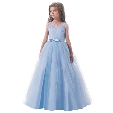 Кружевное свадебное платье с цветочным узором для девочек-подростков, одежда для детей, одежда для девочек 6, 8, 10, 12, 14 лет, платье для выпускного вечера для маленькой леди, Vestido