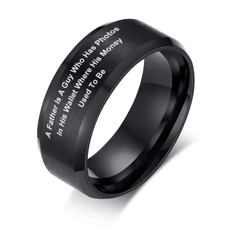 

Recommend Simple Stainless Steel Mens Rings Jewelry Party Rings Mans Wholesale Black Silver Color Father Gift Ring