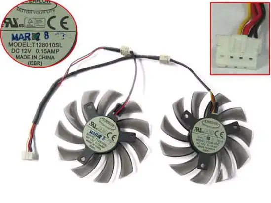Everflow T128010SL DC 12V 0.15A Dia. 75 мм C.T.C 39 3 сервера провода выполненные Вентилятор