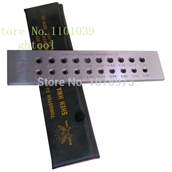  Livraison gratuite trou taille 9.10-11.00mm carbure de tungstène fil timon pour or et argent hexago