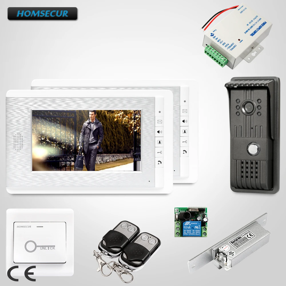 

HOMSECUR 7inch Wired Video Door Entry Phone Call System with Intra-monitor Audio Intercom : XC003+XM708-S