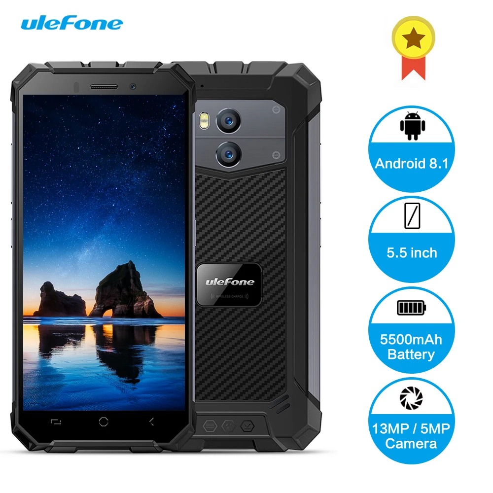 Смартфон Ulefone Armor X 4G 5 ''Android 8 1 MT6739 2 Гб ОЗУ 16 ПЗУ 13 0 МП + Датчик отпечатков пальцев