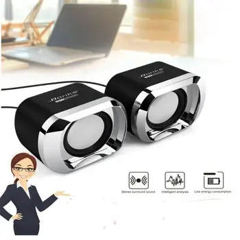 

MeterMall Mini Computer Speakers USB AUX Jack 3.5mm PC Desktop Laptop Stereo Wired Sound Subwoofer