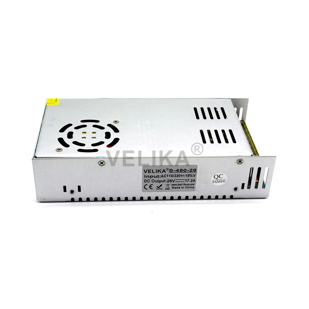 Небольшой объем 28V 17.2A 480W Драйвер импульсного источника питания для Светодиодный