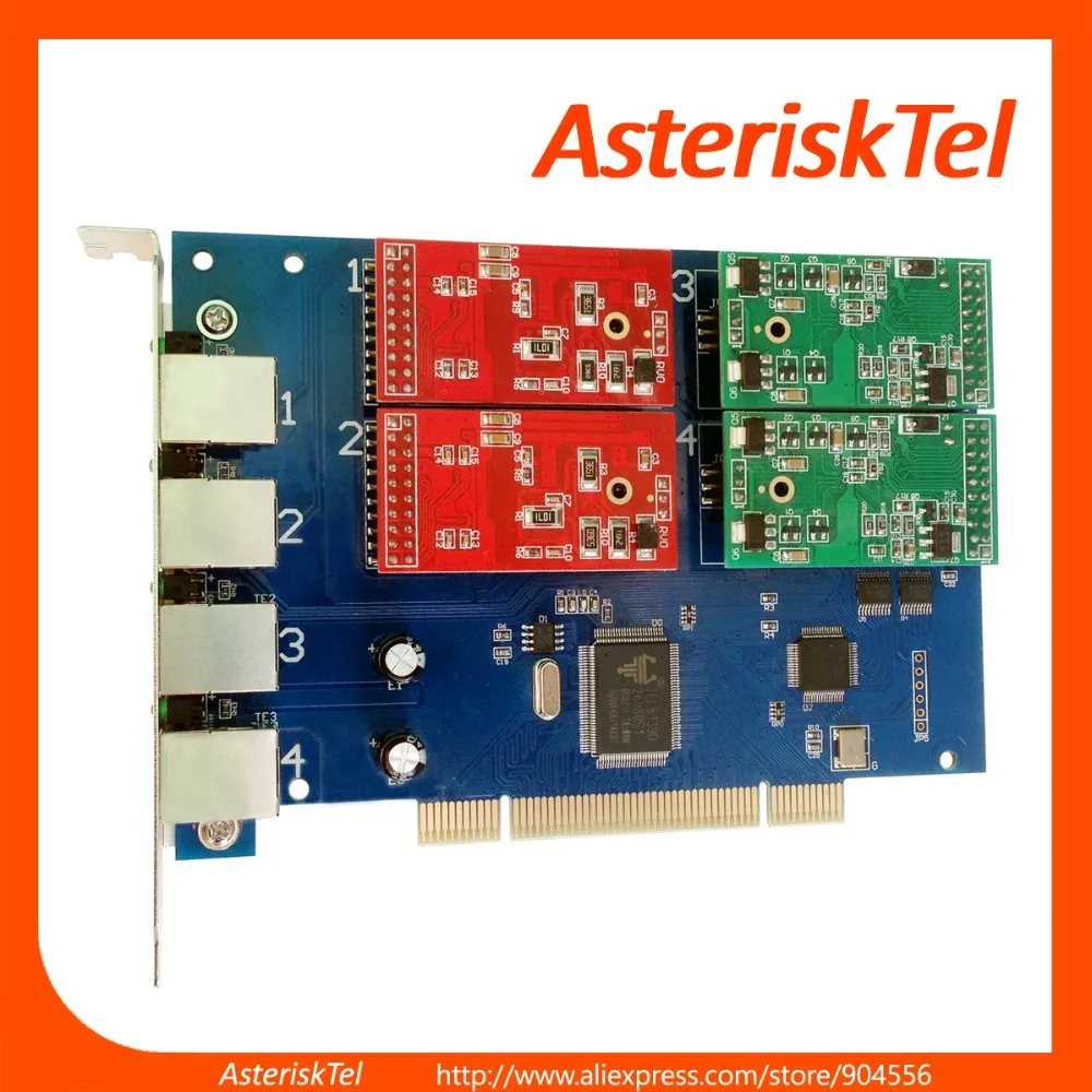 Asterisk PCI карта TDM410P с 2 FXO+ 2 FXS портами, TDM400P, карта Asterisk FXO карта FXS, FreePBX Issabel Asterisknow Elastix 4