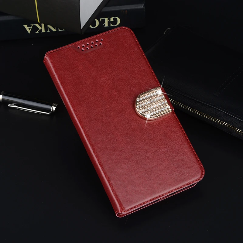 Роскошный кожаный чехол в стиле ретро для TP-Link Neffos X1 Lite TP904A TP904C, бумажник, откидной чехол, чехол для телефона, fundas capa - Цвет: Red Do