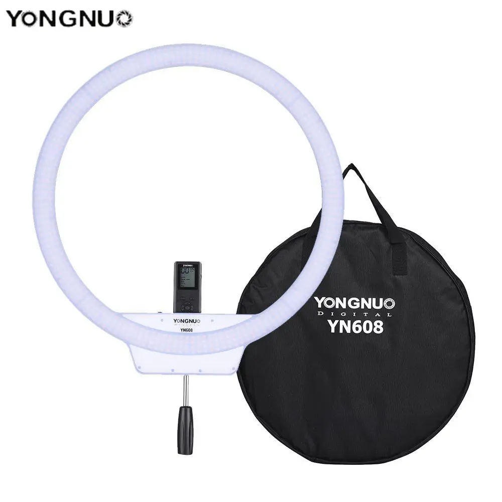 

fosoto YN608 3200K~5500K Bi-Color Temperature Wireless Remote LED Ring Video Light Adjustable Brightness CRI>95 With Remote