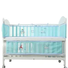 2 шт./компл. дышащая летняя детская постельное белье-бампер столкновения полукруг детская кроватка с амортизатором набор хлопок печать сетки защитные бортики