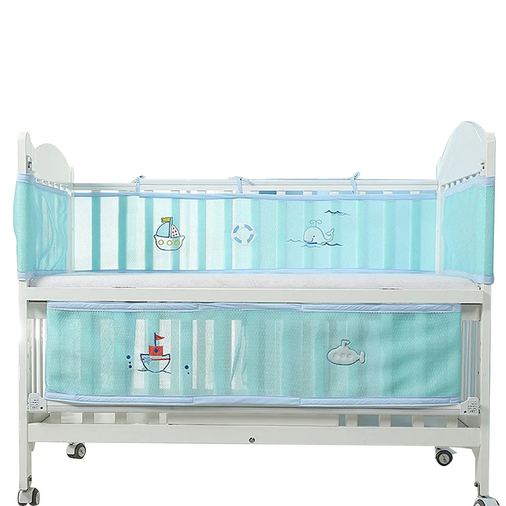 2 Pcs Four Seasons Universal Crib Enclosures Summer Breathable