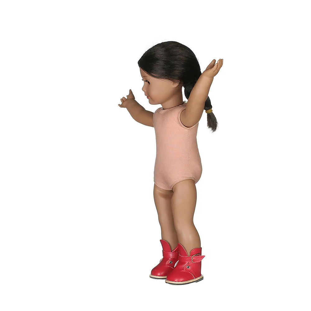 Кукла обувь, красный кожаный кукольная обувь для 18 "дюймов американской куклы для подарок для малышей N412