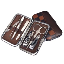 

Stainless steel Nail Clipper Kit Nail Care Pedicure Scissor / Tweezer/ Knife / Ear Pick 7 in 1 Manicure Set Personal Beauty Tool