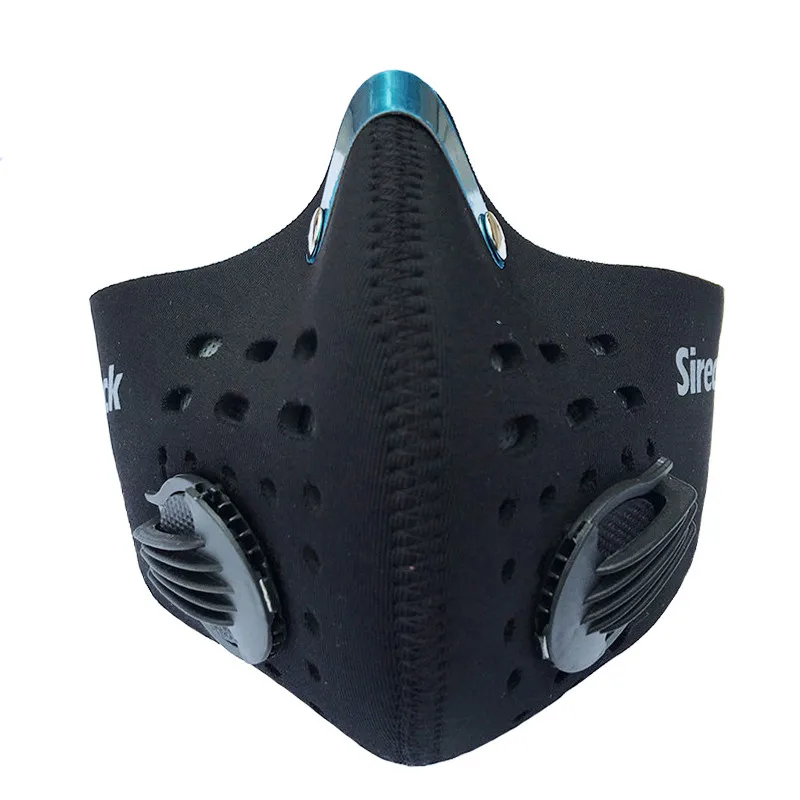 Sireck Пылезащитная маска фильтр с активированным углем тренировочная Спортивная велосипедная маска Pm 2,5 анти смог маска велосипедиста Половина велосипед лицо щит - Цвет: Черный