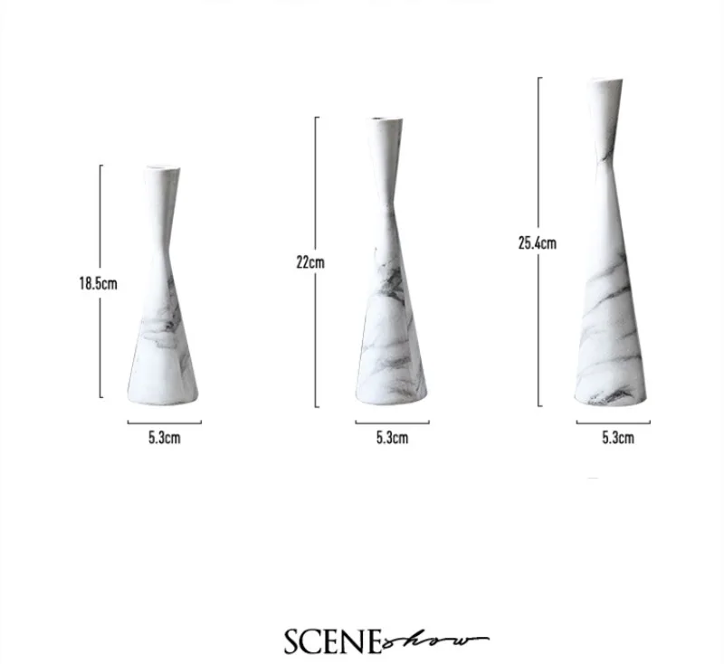 Скандинавский простой стиль мраморный подсвечник домашний стол подсвечник Свадебная вечеринка домашний декоративный подсвечник Романтический ужин подсвечник