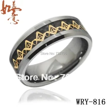 Золото масонская и смола инкрустированное вольфрамовое Кольцо Ширина 8 мм Китайская бижутерия OEM приветствуются