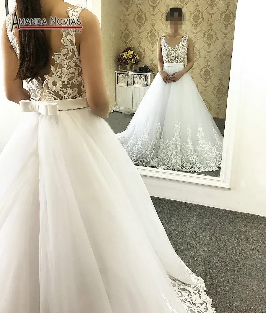 

Sexy Transparent Bodice Wedding Dress With Backless Sexy Wedding Dress New