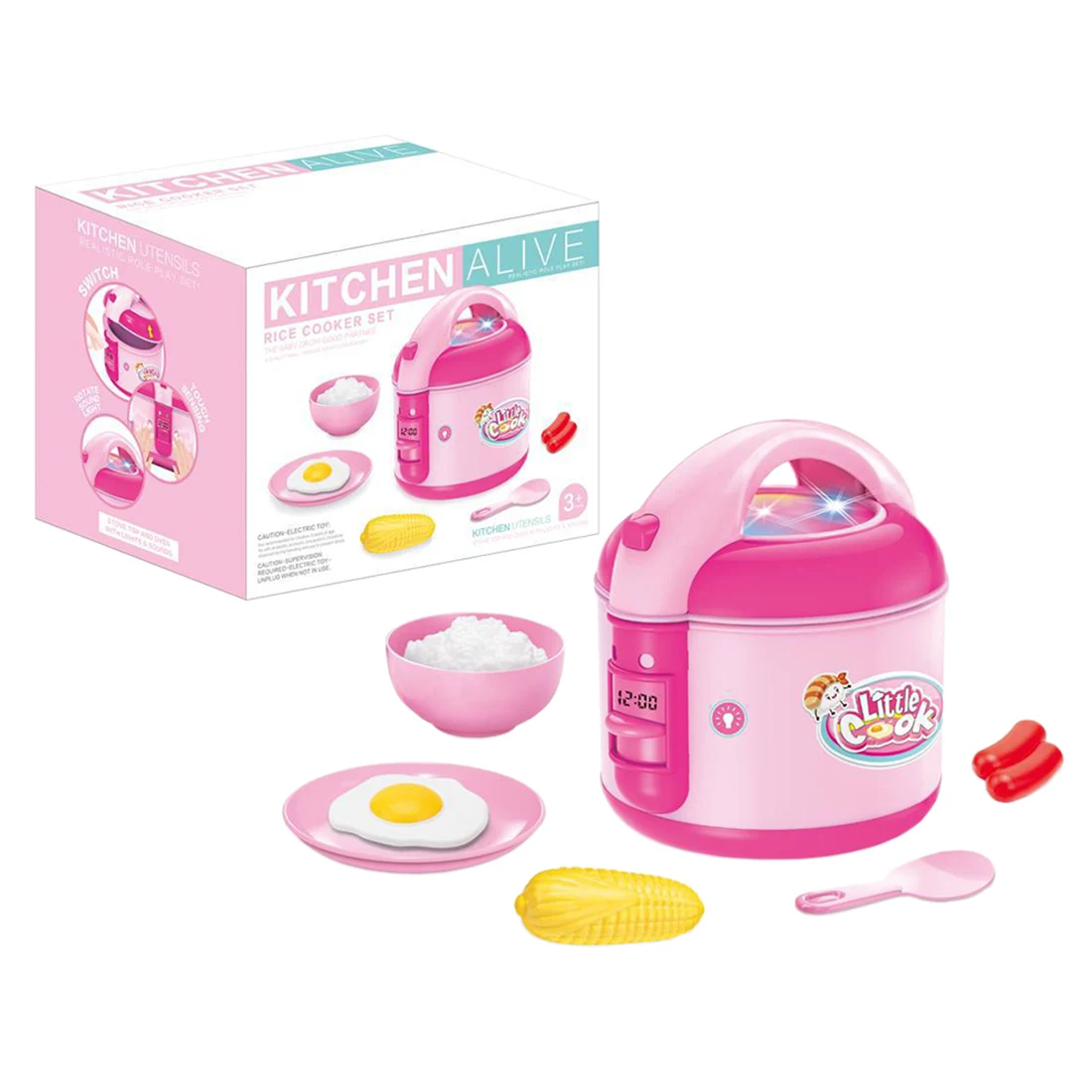 

Children Electric Cooker Pretend Play Gourmet Cooking Set With Light And Sound Children Kitchen Pretend Play Toys