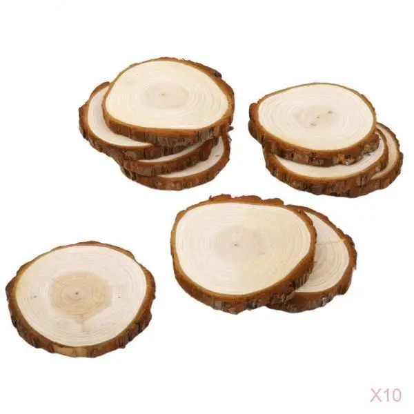 

100 Pieces Natural Wood Slices Unfinished Wooden Circles Slabs with Tree Barks Log Discs for Arts and Crafts, DIA: 6-9cm