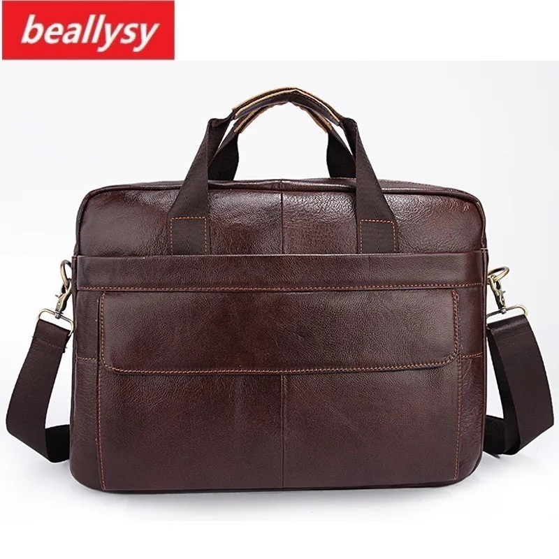 

2018 New Brand Briefcases Genuine Cowhide Leather Men Messenger Bags Business Male Shoulder Portfolio Laptop Bag Case Handbag