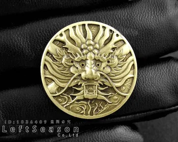 

Screw Back Brass Japan Dragon Concho Coin Wallet Biker Trucker LeatherCraft