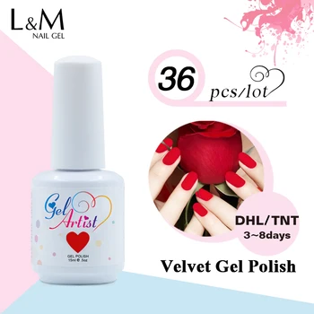 

36Pcs Gelartist Velvet Matte Free Shipment Gel Polish DIY Nail Art Color Gel Professional Uv Lamp Soak Off