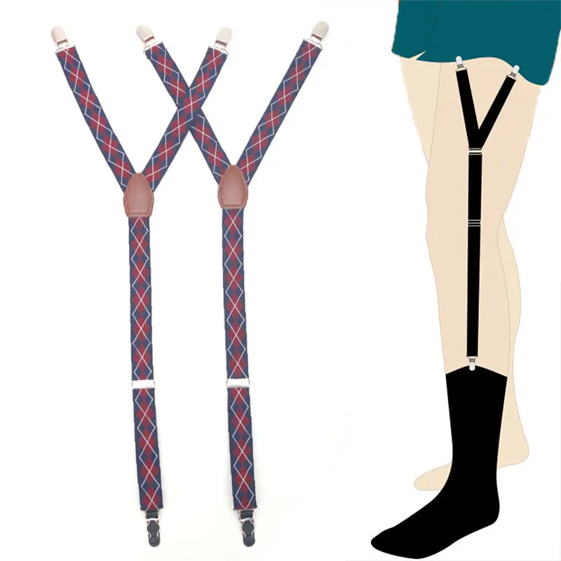 Подтяжки эластичные y-образные рубашки подвязки Регулируемые нескользящие держатели для рубашек носок застежка Подвязки для мужчин