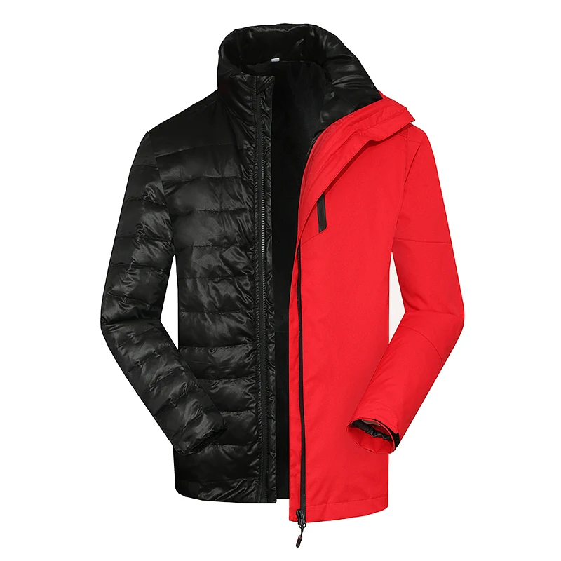 Two in One Men Windbreaker out Jacket Triple Down Jacket Men Waterproof Windproof Thermal