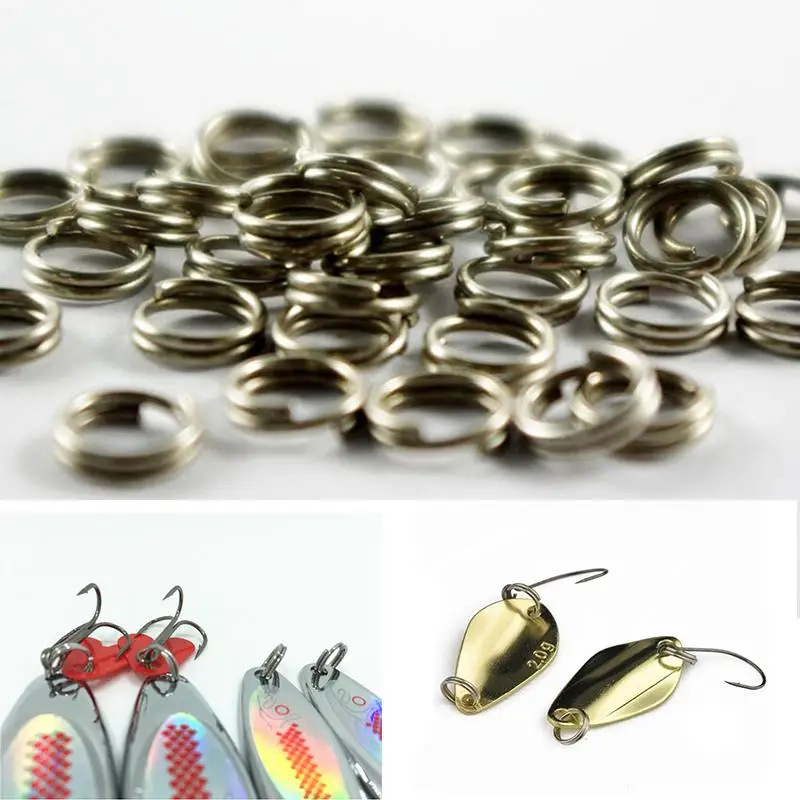 

50Pcs Stainless Steel Split Rings for Blank Fishing Lures Crank Bait Hard Bait Fishing Tackle Lure Tools 6mm 7mm 8mm Wholesale