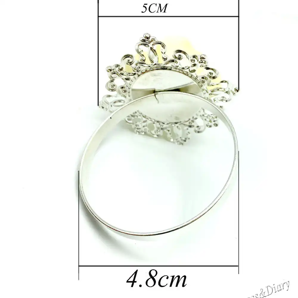 25 шт./партия темно-синий с розами кольца для салфеток Серебряные Обручи романтические красивые вечерние украшения для стола