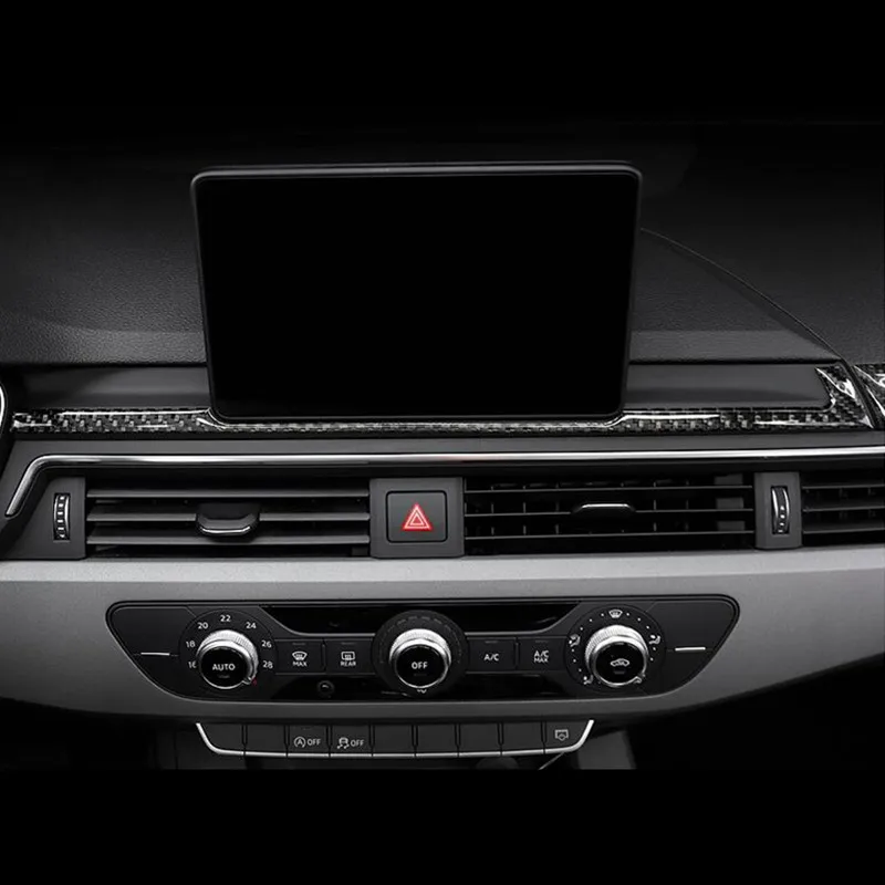 

Car Styling Carbon Fiber Navigation Decoration Frame Cover Dashboard Decal Stickers Trim For Audi A4 B9 2017-19 Auto Accessories