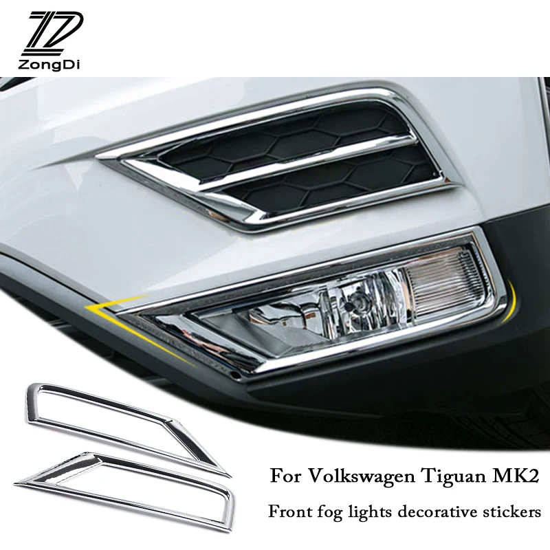 Billige ZD Auto Nebelscheinwerfer Covers Fit Für Volkswagen Tiguan MK2 2016 VW Tiguan 2017 Zubehör Tagfahrlicht scheinwerfer Rahmen Trim