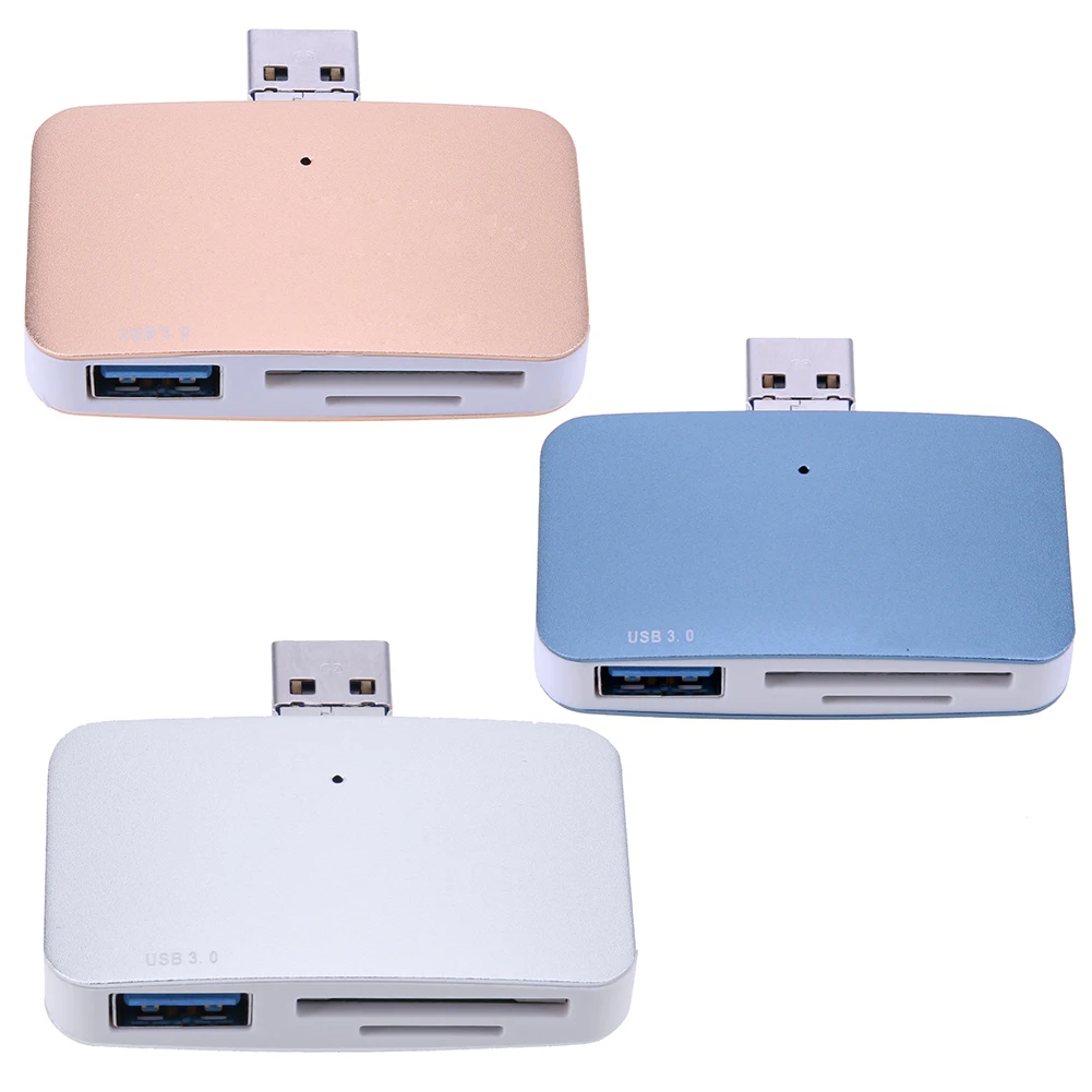 Многофункциональный USB 3.0 High Скорость 5 Гбит Алюминий сплав концентратор с SD/TF OTG Картридер для ПК телефон ноутбук 3 цвета