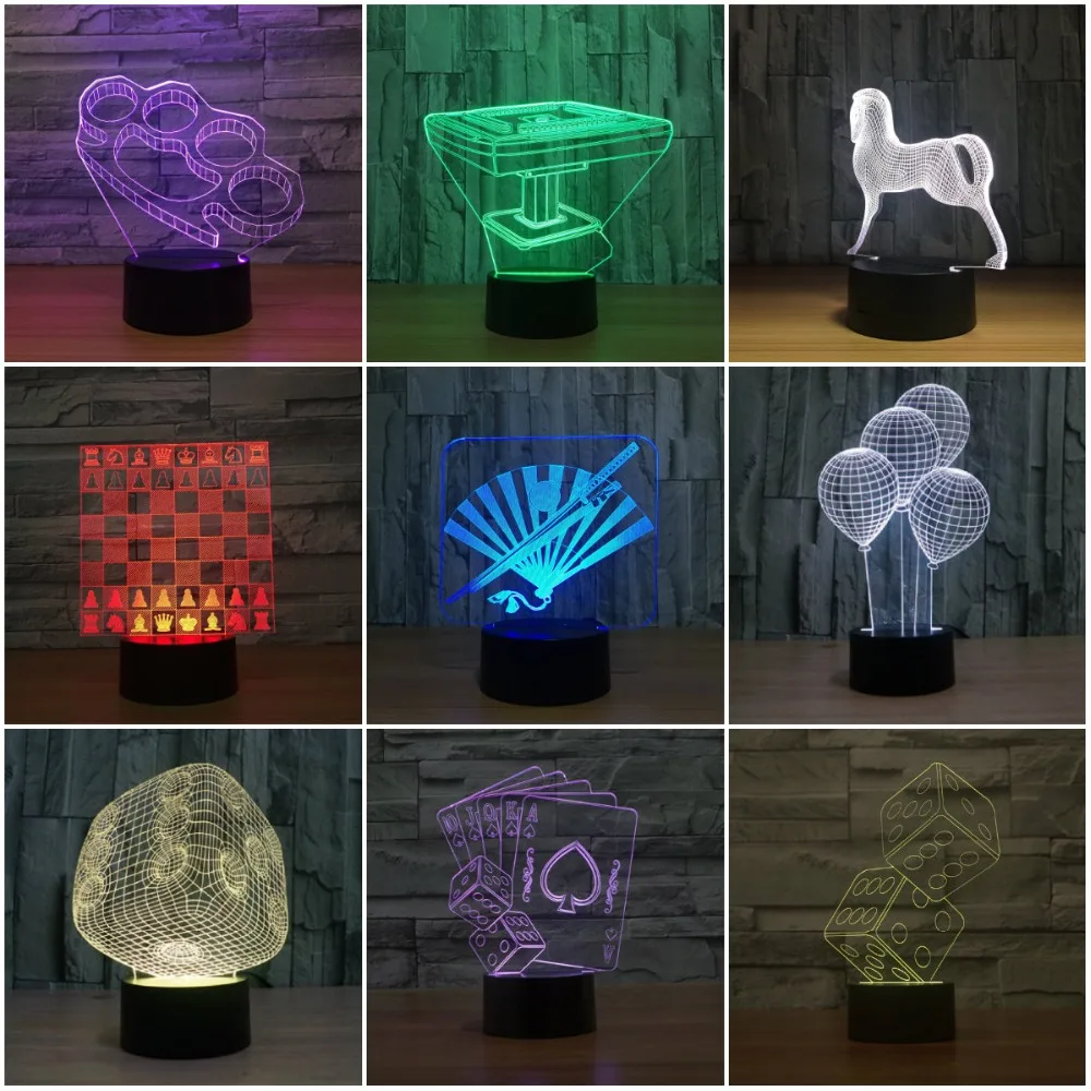 Buy Chess scorpion mahjong 3D Lamp LED Night Light