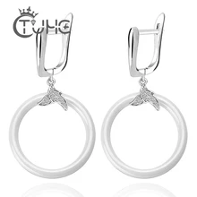 Большие Круглые Гладкие большие керамические серьги кольцо 3 см модное женское изысканное кольцо для ушей безвредная керамика для подарка матери