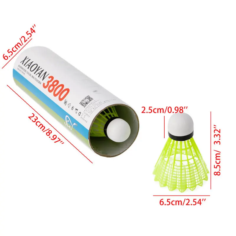 Shuttlecock 6 piezas gimnasio ejercicio Fitness amarillo Nylon volantes Badminton bola del deporte Durable